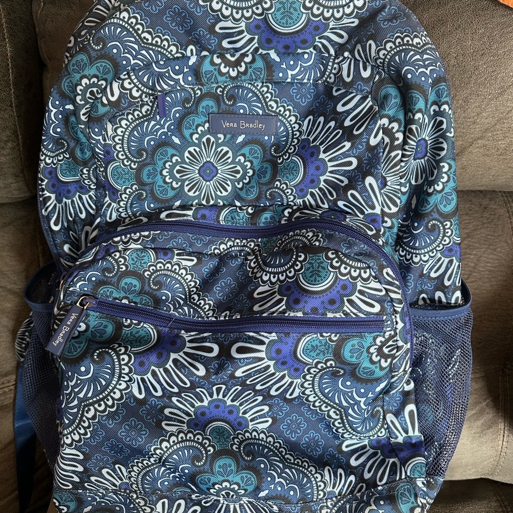Vera Bradley Teal and Navy Floral Backpack